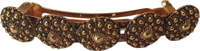 Zeeuws Meisje- Zeeuwse knop haarclip haarklem Haarspeld hairclip french barette 8 cm verguld.Made in France speld duurzame kwaliteit met uitstekend klemvermogen. Met Zeeuwse knoopjes met veel bolletjes.