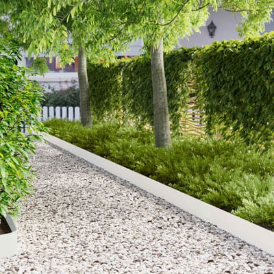 vidaXL - Gazonrand - 20 - st - 103 - x - 15 - cm - Staal - Wit