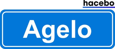Hacebo - Plaatsnaam Sticker - 29x10 CM - Agelo sticker - Verkeersborden sticker - grappige cadeaus - Agelo
