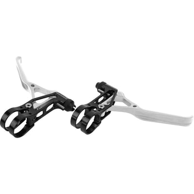 Mountainbike Rem Stuur Fiets Aluminiumlegering Remhendel Handvat VerstelbaarZwart Zilver
