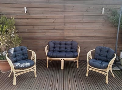 Tuinkussen Set - Bankkussen - Buiten Zitten - Set van 6 - 106x52cm - Donkergrijs