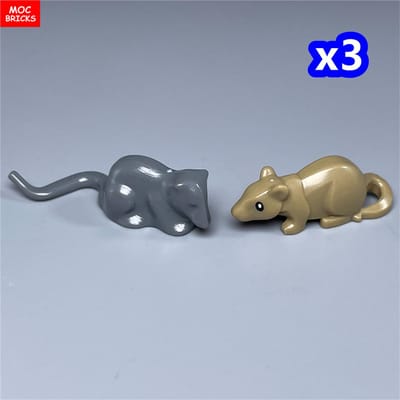 MOC Stenen Leuke Dieren Kleine Rat Muis met Zwarte Ogen DOE-HET-ZELF Blokken voor Kinderen Kinderen Cadeaus Assembleer Speelgoed