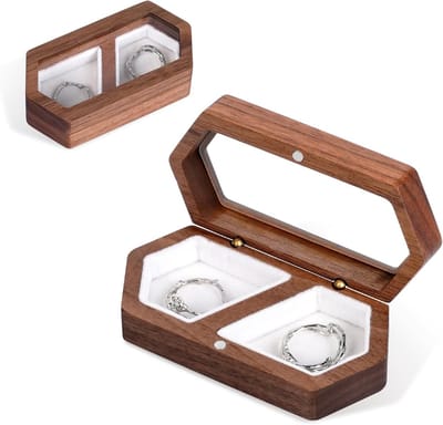 Elegante Ringdoos met Fluwelen Binnenkant voor Trouwaanzoeken, Verlovingen en Dagelijks Gebruik, Wit