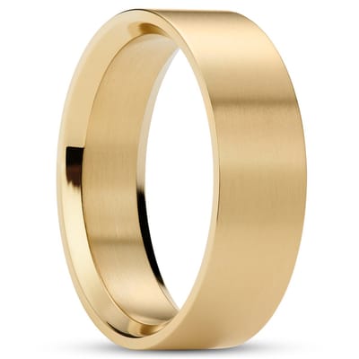 Matte Goudkleurige Stalen Ring