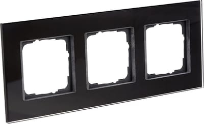 Afdekraam 3-voudig - Wandcontactdoos Frame - Schakelaars Afdekken - Glas Afwerking - 3fach - Zwart