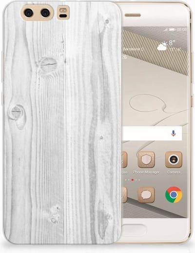 Huawei P10 Plus Bumper Hoesje White Wood