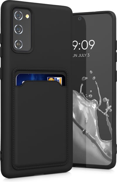 kwmobile telefoonhoesje geschikt voor Samsung Galaxy S20 FE - Hoesje met pasjeshouder - TPU case in mat zwart