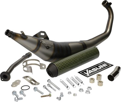 Uitlaat Yasuni R1 Max kevlar voor Minarelli AM6 (o.a.: Aprilia RS50, Rieju RS, Yamaha TZR)