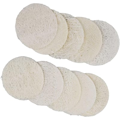 10 Stuks Luffa Afwasborstel Sterk Absorberend Herbruikbaar Zacht Luffa Keukenborstel Schuurmiddel 6x6cm beige