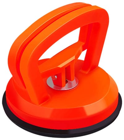 Zuignap, zuignaphouder, deukreparatietool; kan worden gebruikt voor het repareren van deuken in ongespoten carrosserieën en ook voor glas, tegels, deur- en raamgrepen, enz. Rood, 11,5 x 10,5 cm