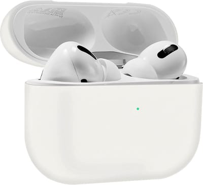 Avizar Hoesje Geschikt voor AirPods Pro en Pro 2 Siliconen Soft-touch Qi Compatibel, Wit