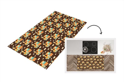 Keukenloper - Loper keuken - Patronen - Trein - Vintage - 120x60 cm - Keukenloper vinyl