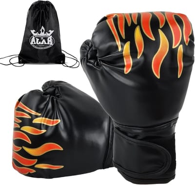 Boxhandschoenen voor Kinderen met Opbergtas, Trainingshandschoenen voor MMA, Muay Thai en Kickboksen, Geschikt voor 3-16 Jaar, Zwart