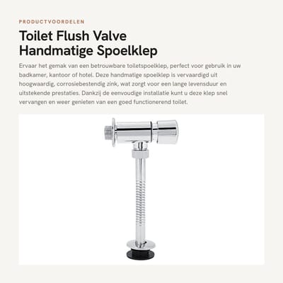 Dailygoods- Toiletspoelklep Corrosiebestendig - Zinklegering - Eenvoudig te installeren - Universeel - Duurzaam - Goede afdichting - Spoelventiel