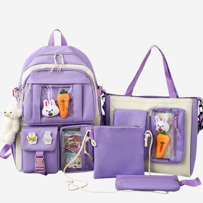 Schooltas - 4-1 - Rugtas - Etui - Schoudertas - Handtas - Sporttas - Rugzak - Weekendtas - Tas - Backpack - Paars