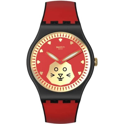 Swatch Quartz uurwerk 30 meter waterbestendig horloge 41 mm Rood wijzerplaat Plant Keramische kast Siliconen band Unisex horloges SO32Z107 Red red