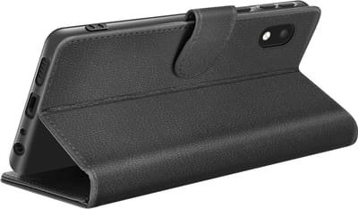 Zanae, Hoesje geschikt voor Galaxy A01 Core / M01 Core - Wallet Case & Stand, Zwart