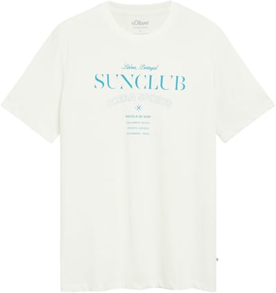 Zachte katoenen T-shirt met frontprint en geribbelde rand s.Oliver