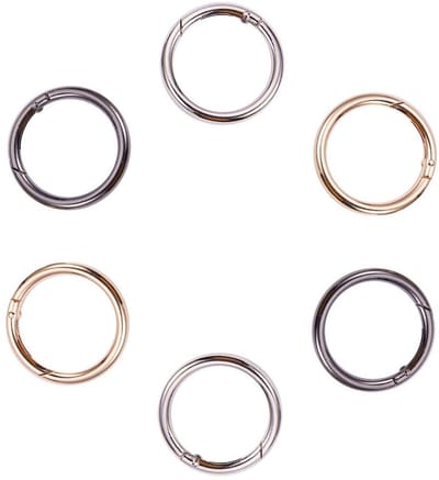 Dailygoody - Lente O Ring Karabijnhaak - Sleutelhanger Haak - Perfect voor DIY Creaties - Licht Goud/Platinum/Gunmetal - 6 Stuks - Ideaal voor Tassen