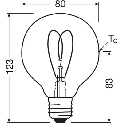 Osram E27 LED Globelamp | 4.9W Goud 2200K 220V/240V 922 470Lm | 300° Ø80mm Dimbaar