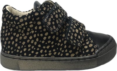 Falcotto - Snopes - Mt 24 - bumper velcro lederen sneakers - gouden stipjes- zwart