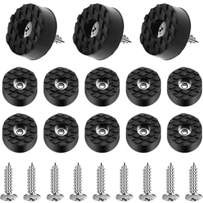 Ronde Zwarte Rubber Voet Bumpers met Schroeven - Antislip en KrScratchbescherming voor Meubels 24mm
