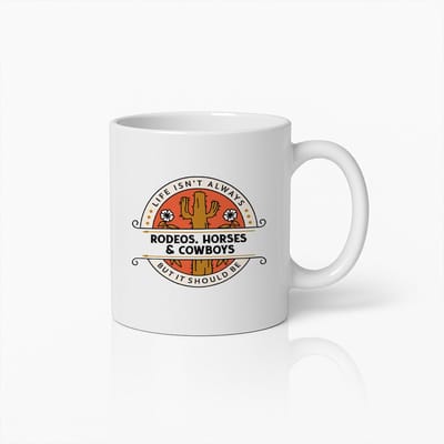 Rodeo’s, Paarden & Cowboys Mok 330ml – Western Stijl Beker met Cactus Design – Perfect Cadeau voor Cowboyliefhebbers en Country Fans