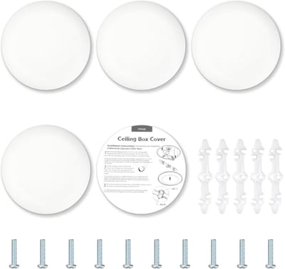 5 Stuks Ronde Plafondafdekplaten 13,6 cm - Overschilderbare Blinde Afdekking voor Elektrische Dozen