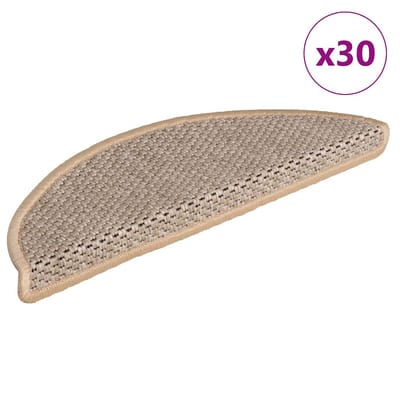 vidaXL - Trapmatten - zelfklevend - Sisal-Look - 30 - st - 56x17x3 - cm - lichtbeige