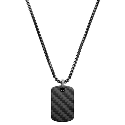 Panther | Zwarte Dogtag-ketting van Koolstofvezel