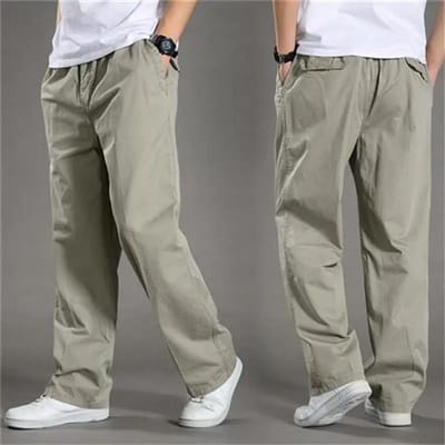 Zomer Plus Size Heren Wijde Pijpen Broek Multi-pocket Overalls Rechte Casual Broek Outdoor Losse Versie Sportbroek XXXXXXL lichtgrijze kleur