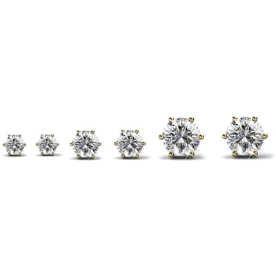 Solitaire oorbellen S, M, L - Goud en kristal