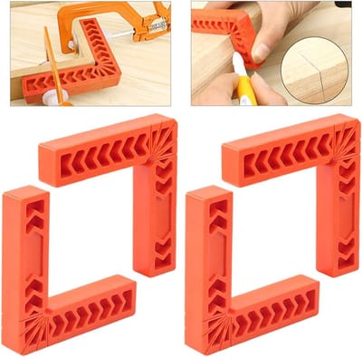 Set van 4 Positioneringshoeken van 150mm voor Houtbewerking, Perfect voor Fotolijsten, Dozen en Meubels, L-vormige Hoekmeter voor Timmerwerk