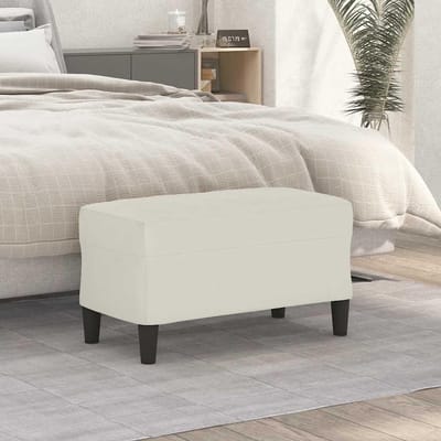 Luxe Bank - Zitmeubel Fluweel - Extra Zitplaats - Zacht Fluweel - 70 x 35 x 41 cm - Crèmekleurig