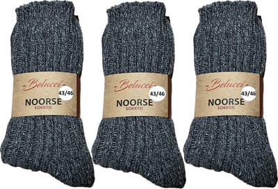 Belucci Noorse Wollen Sokken 6 paar Maat 43/46