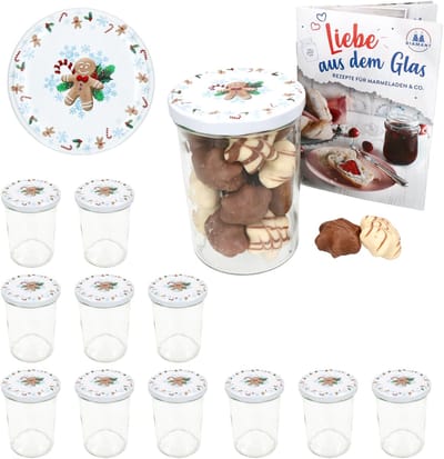 Set van 12 bekers 435 ml To 82 Candyman deksel incl. receptenboekje