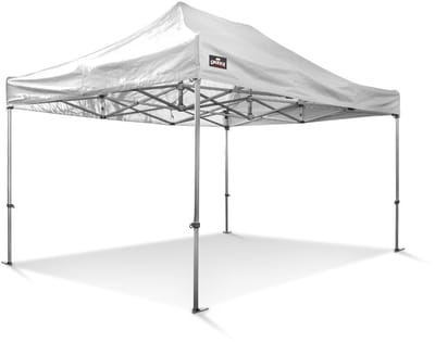 Easy-Up | Partytent | 3x4.5 | Vouwtent GO-UP40 | Aluminium | Wit | Incl. gratis sterke pvc opberghoes en spanbanden set met haringen