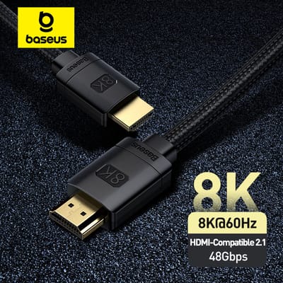 Baseus HDMI-compatibele kabel voor Xiaomi Mi Box 48Gbps Digitaal voor PS5 PS4 8K 2.1 4K 2.0 HDMI-compatibele splitter 8K/60Hz Kabels