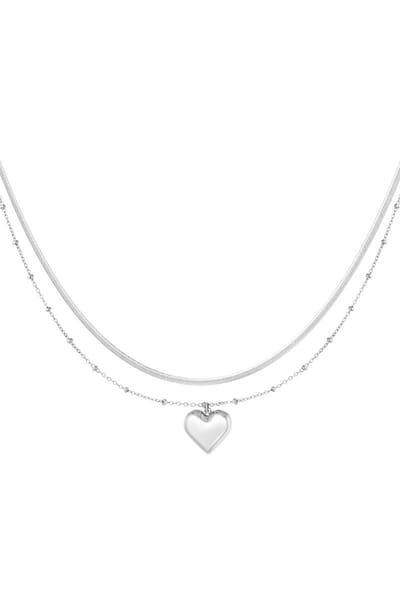 90 NOTES - Love Layers Ketting - zilverkleurig