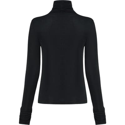 Karl Lagerfeld Shiny Mock Neck Ls Top Black Taglia: XS | Maglie a manica lunga Outlet | Donna | Nero