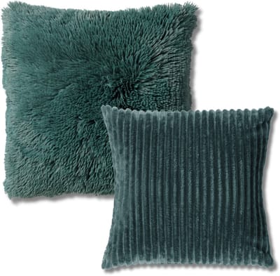 KUSSENSET - 2-delig - Cosy Layers - 60x60 cm, 45x45 cm - inclusief binnenkussens - groen
