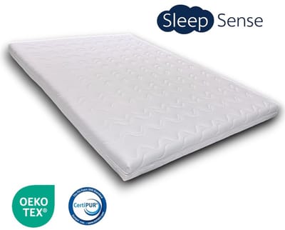 Sleep Sense® topper - topdekmatras - topmatras - Koudschuim HR45 - 70x200 - circa 7 cm dik - Anti Allergisch - Premium afritsbare hoes - 100% veilig