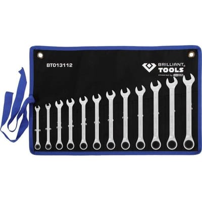 Brilliant Tools BT013112 BT013112 Ringsleutel met ratelset Sleutelbreedte (metrisch) 8 - 53 mm