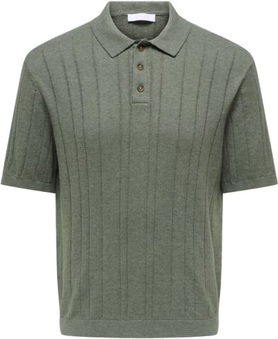 Only & Sons Poloshirt Onssofus Reg Ss Polo Knit Frml 22037216 Agave Green Mannen Maat - S