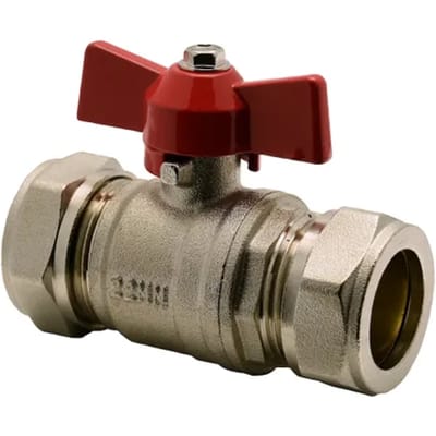Sanivesk Kogelkraan Met Vlinder Greep Messing Vernikkeld 22x22mm Knel