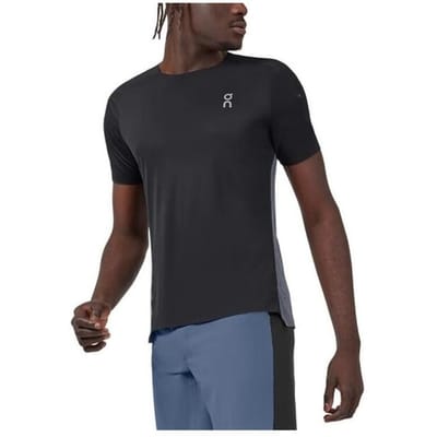 T-shirt de Sport de Running Haute Performance Color Block à Col Rond et Manches Courtes pour Homme Tops Noir Gris Foncé 102.00289 S black
