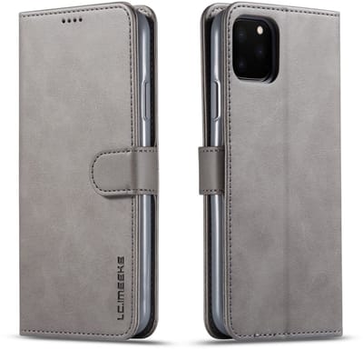 LC.IMEEKE Wallet / portemonnee hoesje voor iPhone 11 pro - Grijs