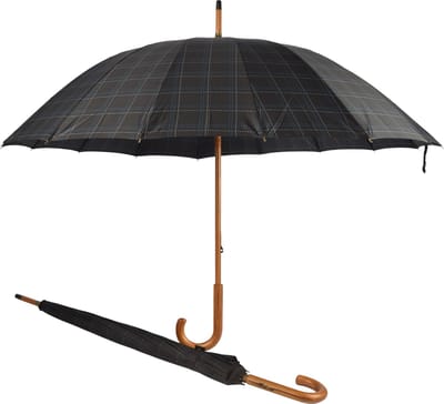 Paraplu 2 stuks - Lichtgewicht Zwart & Blauw Geruit Paraplu | Duurzaam Met Diameter 102cm, En 16 Banen | Set Van 2 | Perfect Voor Outdoor Avonturen.