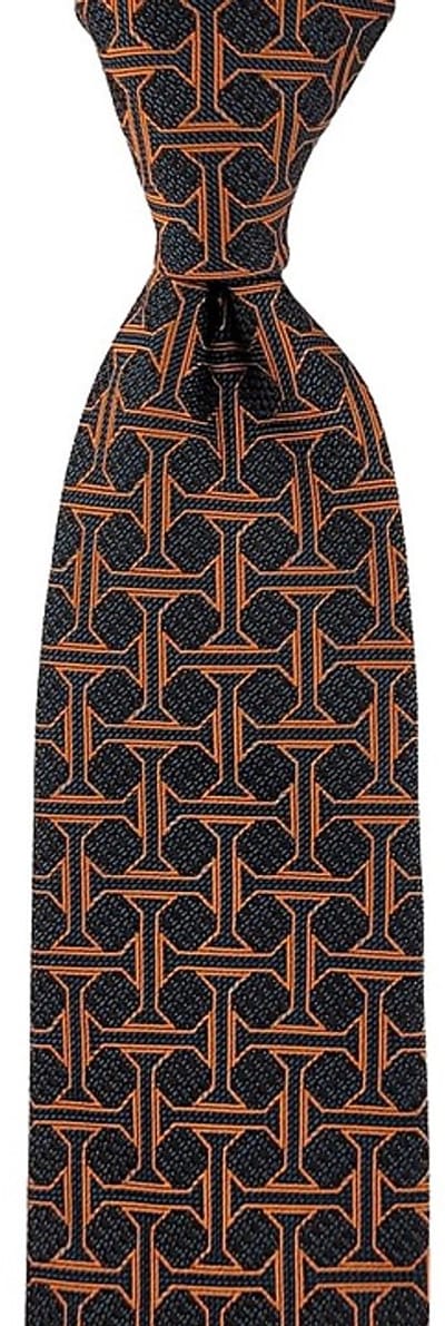 Sir Redman - Stropdassen - stropdas Sottile Marine - zwart / blauw / oranje