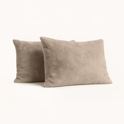 Y-NOT Kussenslopen Set - Teddy Fluffy™Iced Coffee - 60x70 cm - 2-pack - Zachte Kussenhoezen voor Comfortabele Nachtrust